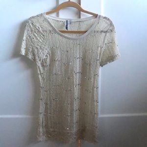 Sequin and lace top